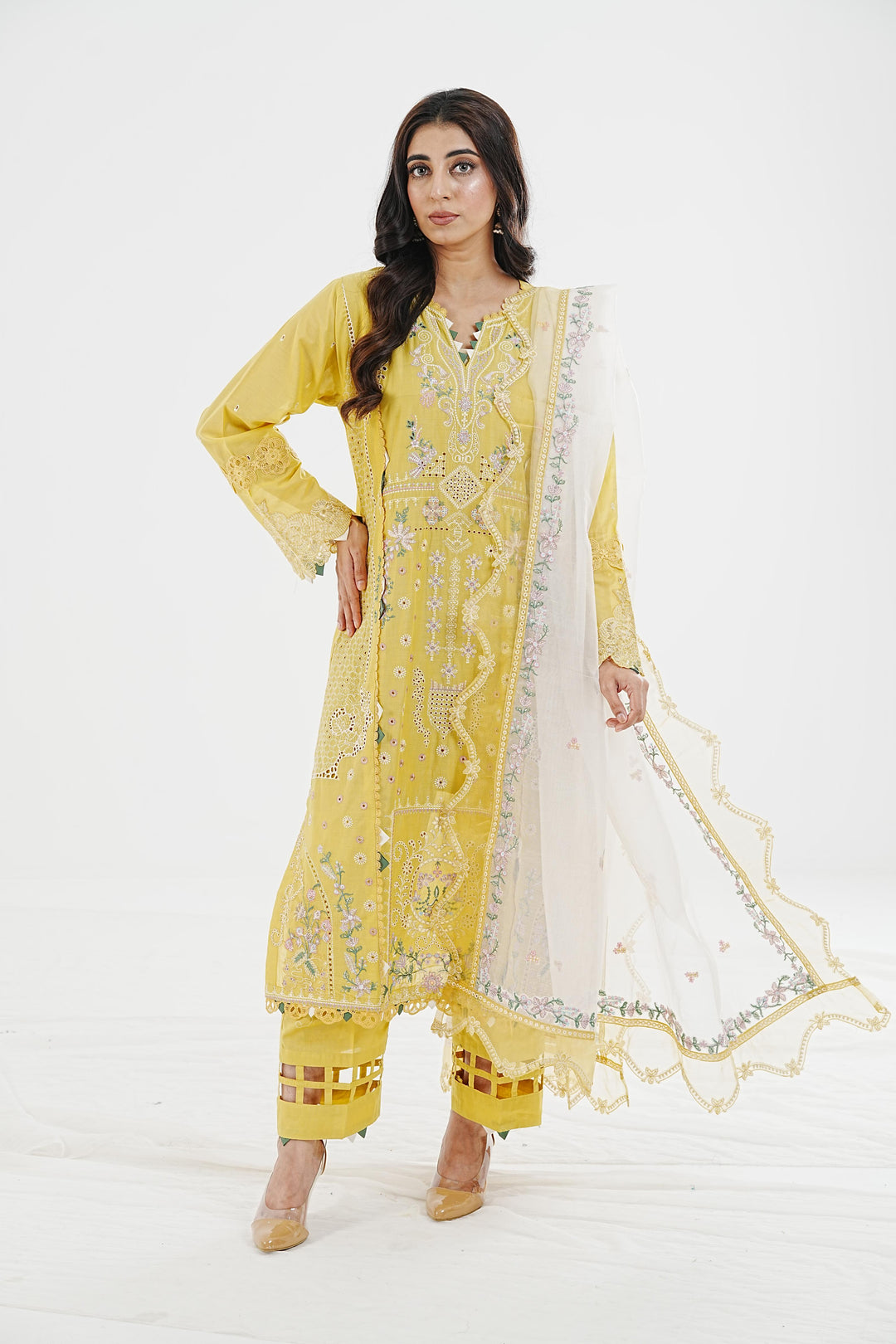 Enya - Qalamkar Qlinekari Lawn Stitched