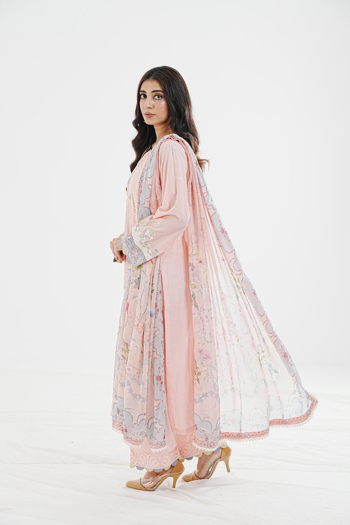 Hedi - Qalamkar Qlinekari Lawn Stitched