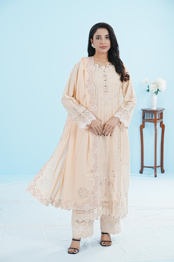 Disa - Qalamkar Qlinekari Lawn Stitched