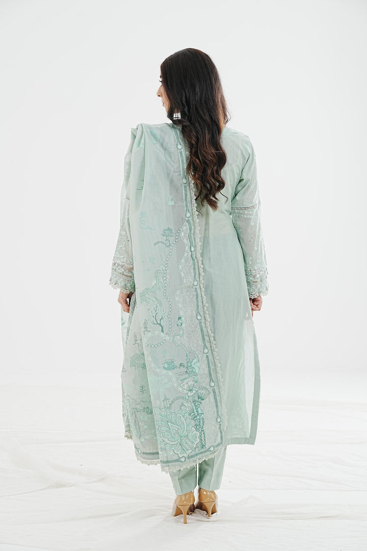 Elira - Qalamkar Qlinekari Lawn Stitched