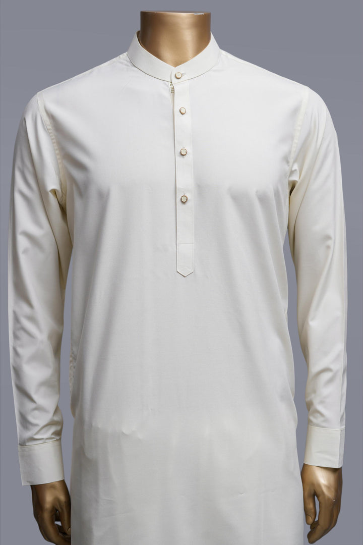 Blended Cream Shalwar Kameez - Raf Raf
