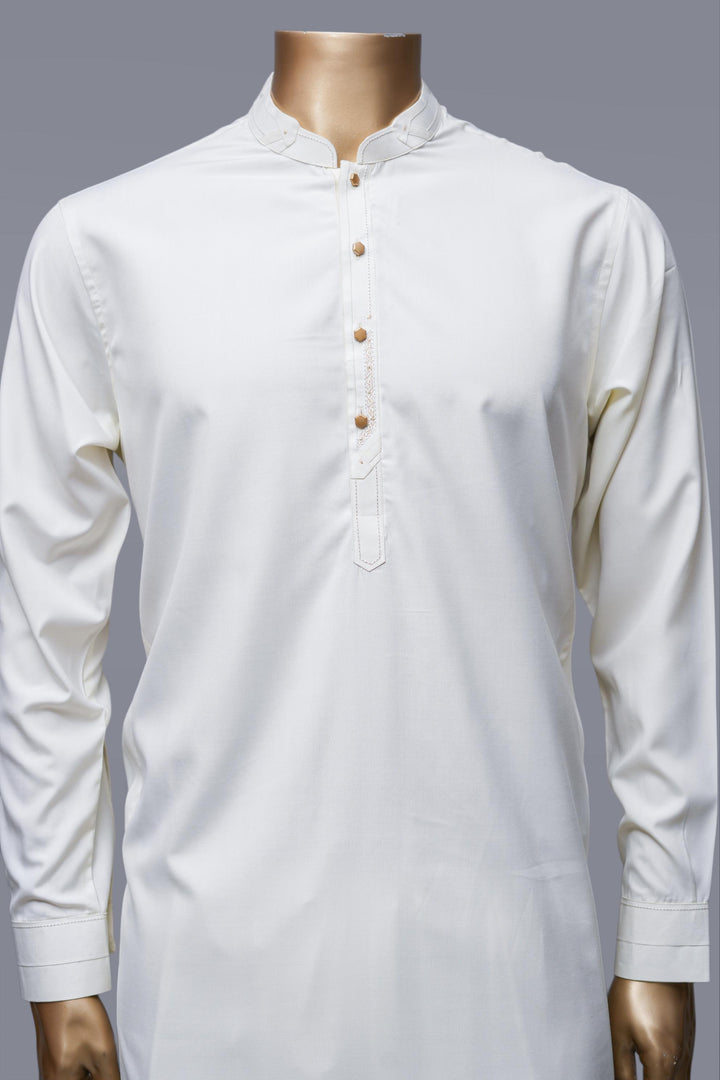 Blended Cream Shalwar Kameez - Raf Raf