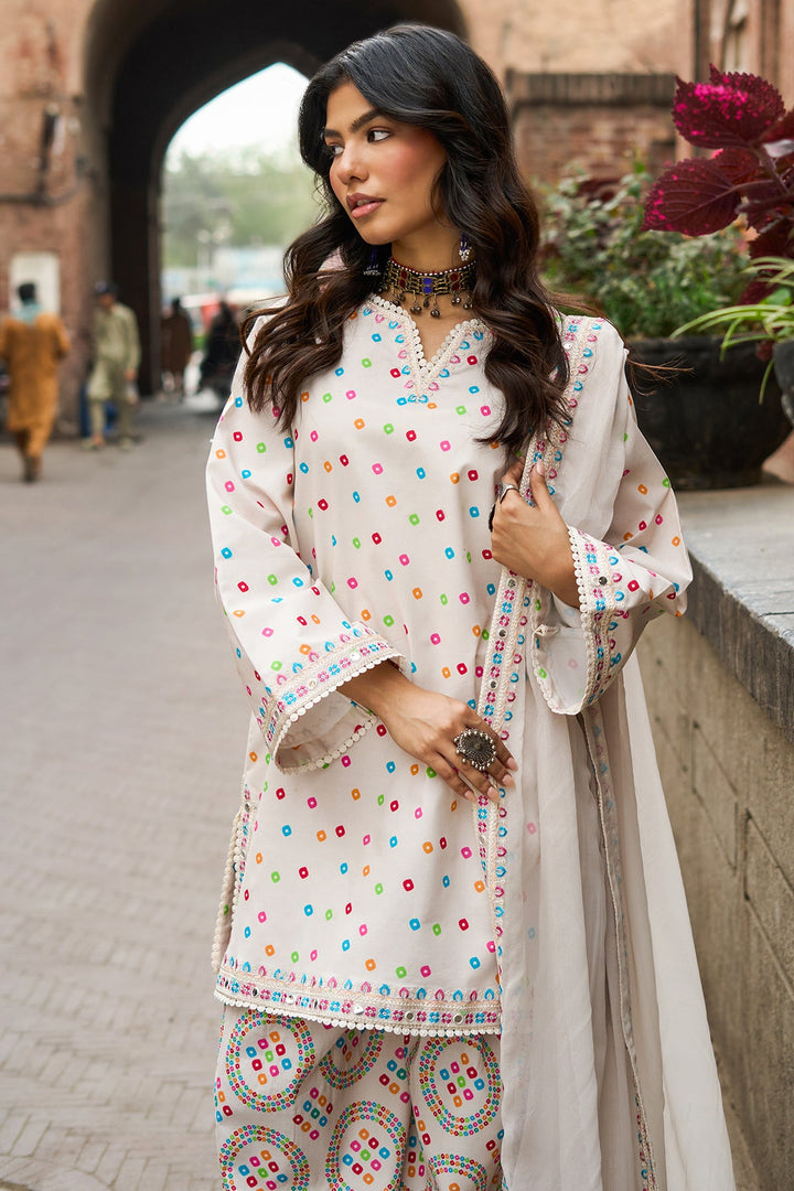 Lawn White Stitched Suit - Charizma