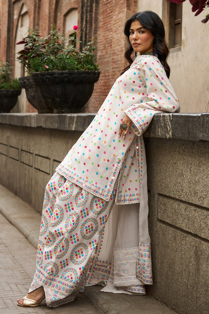 Lawn White Stitched Suit - Charizma