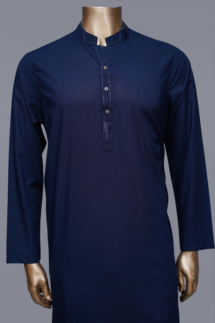 Blended Dark Blue Shalwar Kameez - Raf Raf