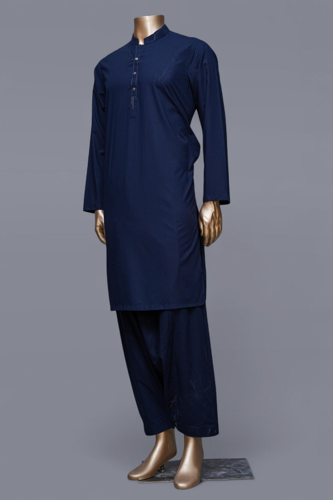 Blended Dark Blue Shalwar Kameez - Raf Raf