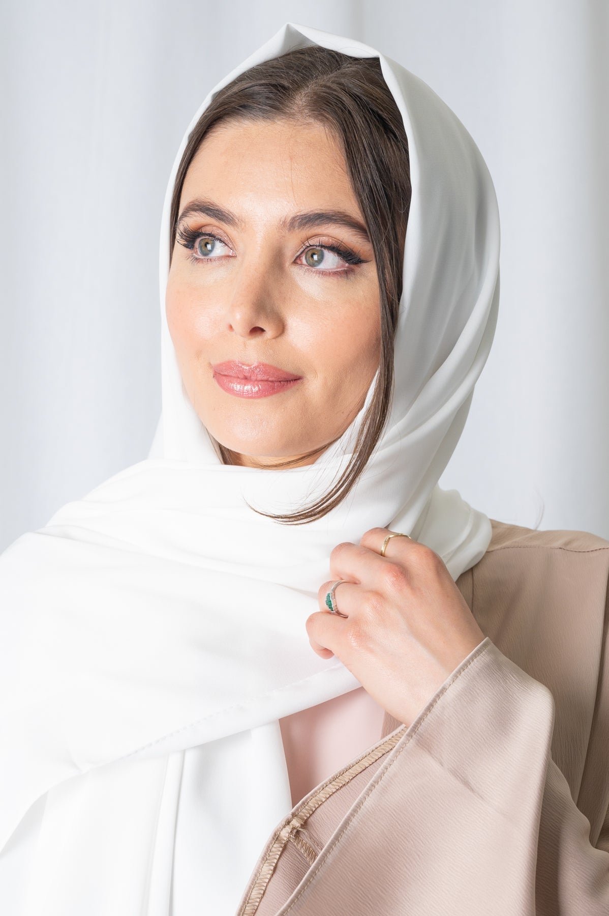 White Soft Crepe Hijab