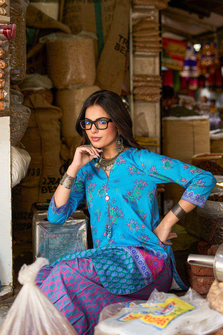 Lawn Blue Stitched Suit - Charizma