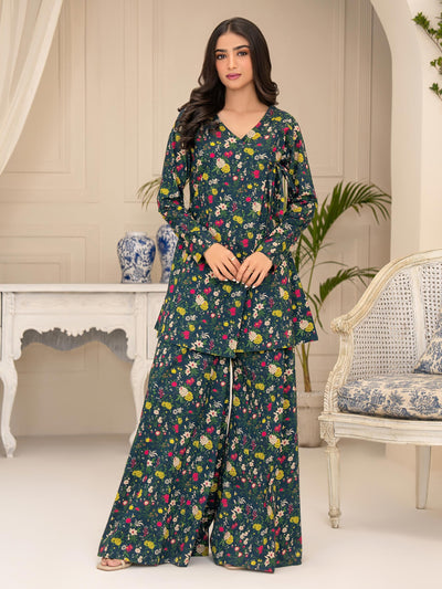 Lawn Navy Kurti - Limelight