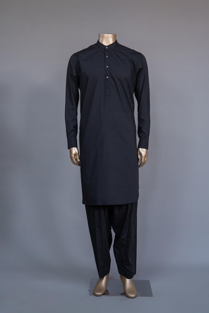 Blended Black Shalwar Kameez - Raf Raf