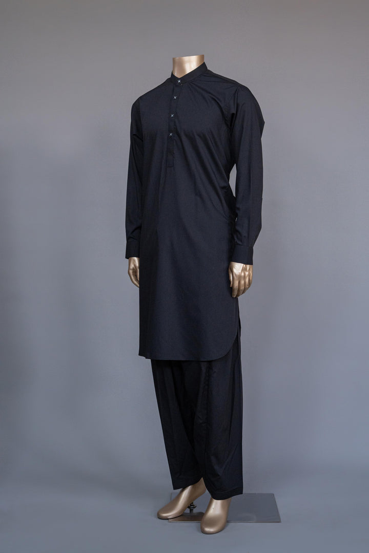 Blended Black Shalwar Kameez - Raf Raf