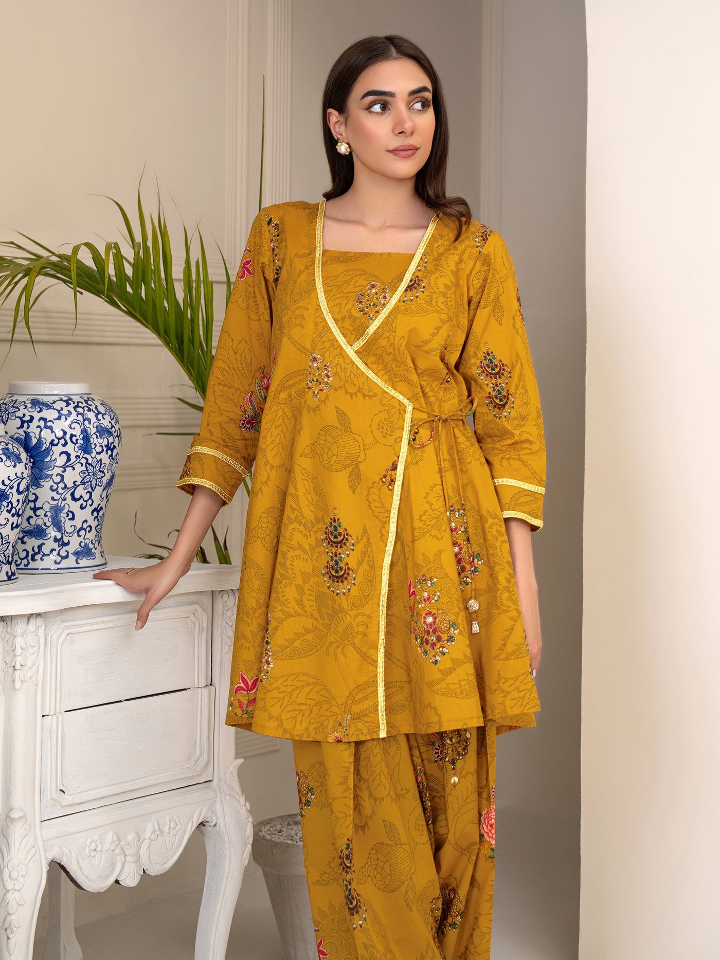 Lawn Yellow Kurti - Limelight