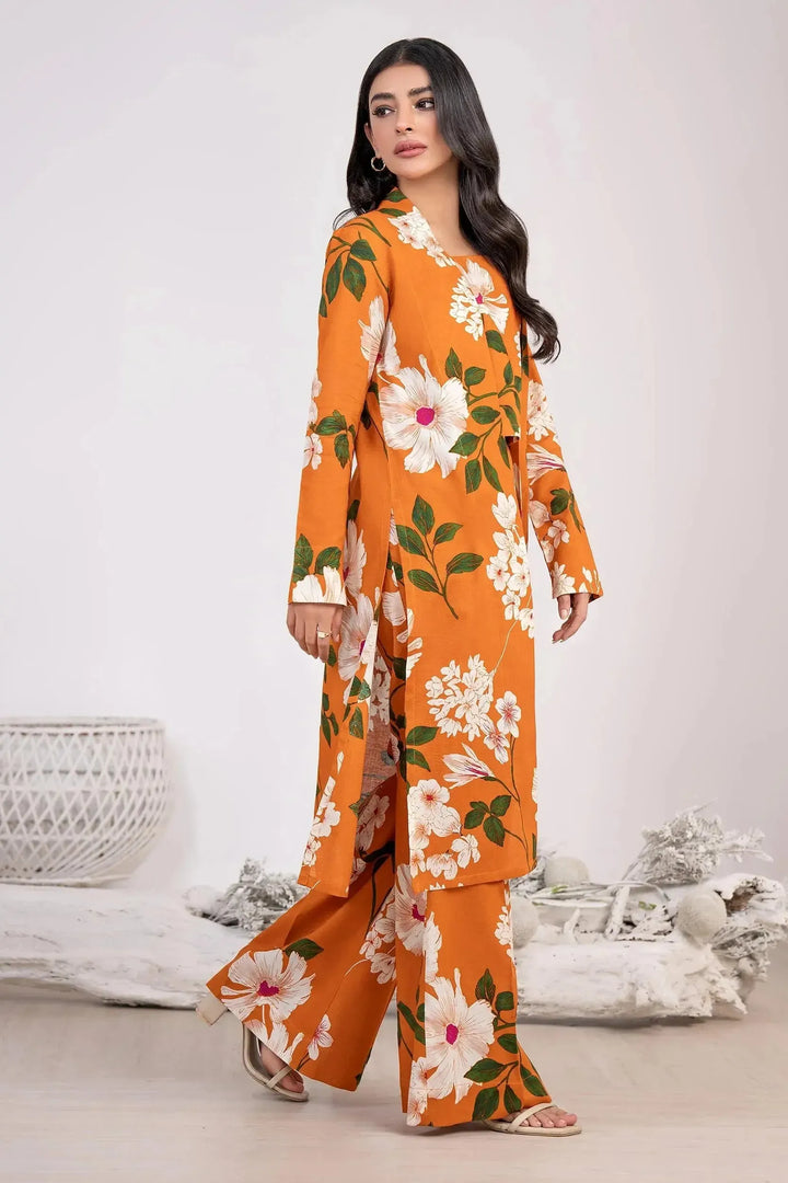 Khaddar Orange Kurti - Limelight