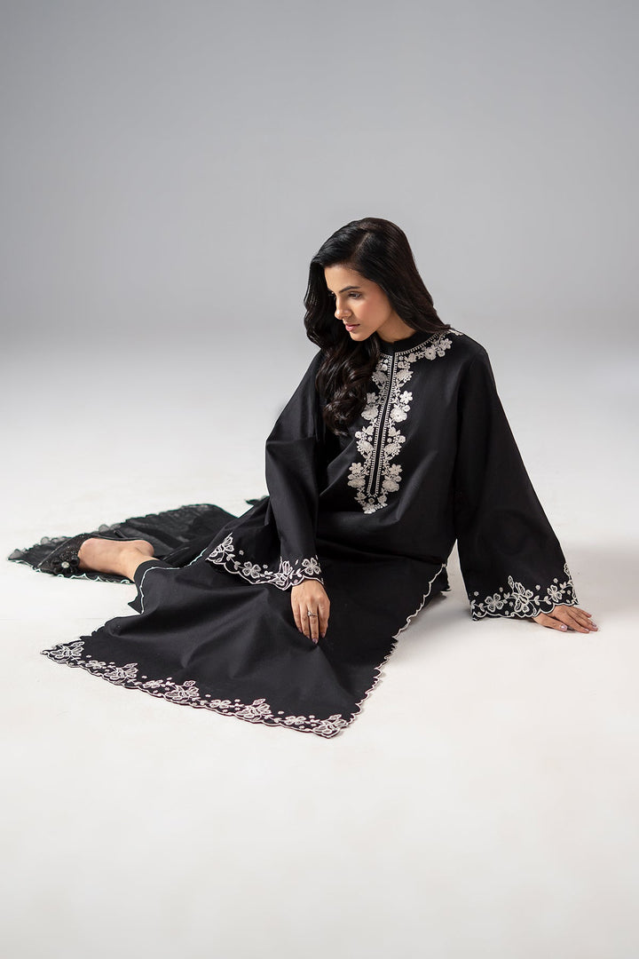 Embroidered Green Stitched Suit - Charizma