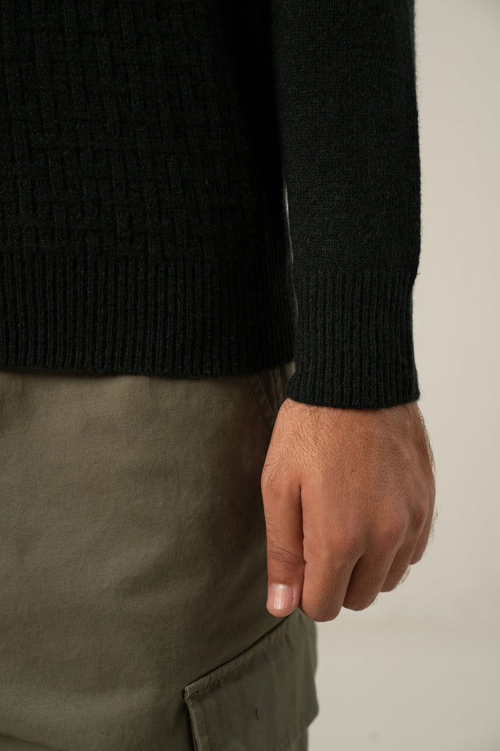 Lambs Wool Green Designer Sweater - Cambridge