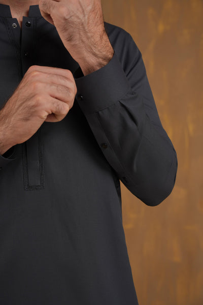 Blended Grey Shalwar Kameez - J. Junaid Jamshed