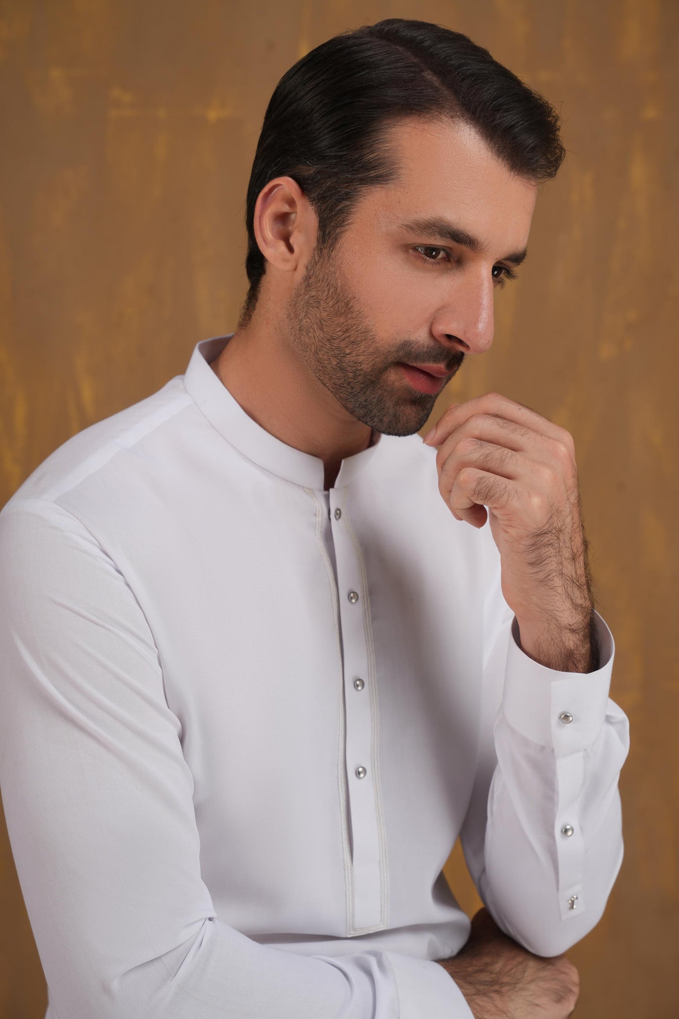 Blended White Shalwar Kameez - J. Junaid Jamshed