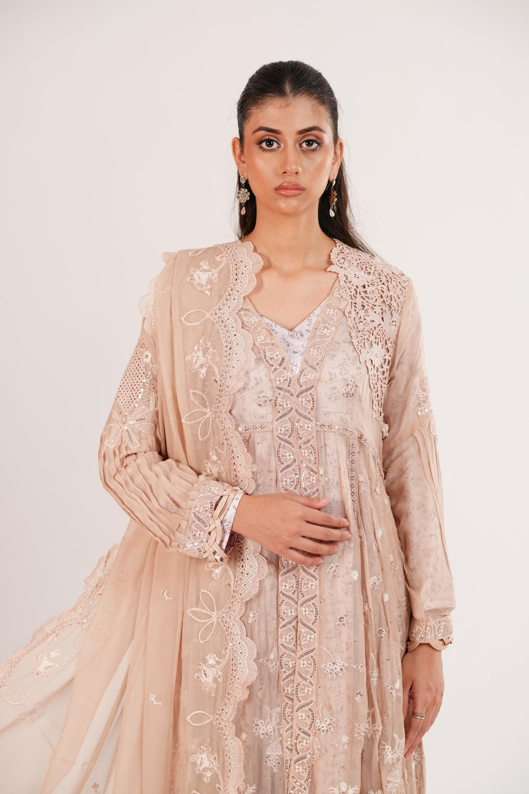 Aisla - Qalamkar Chiffons Stitched