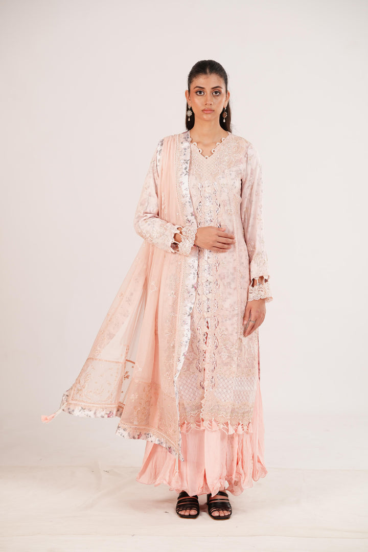 Riona - Qalamkar Chiffons Stitched