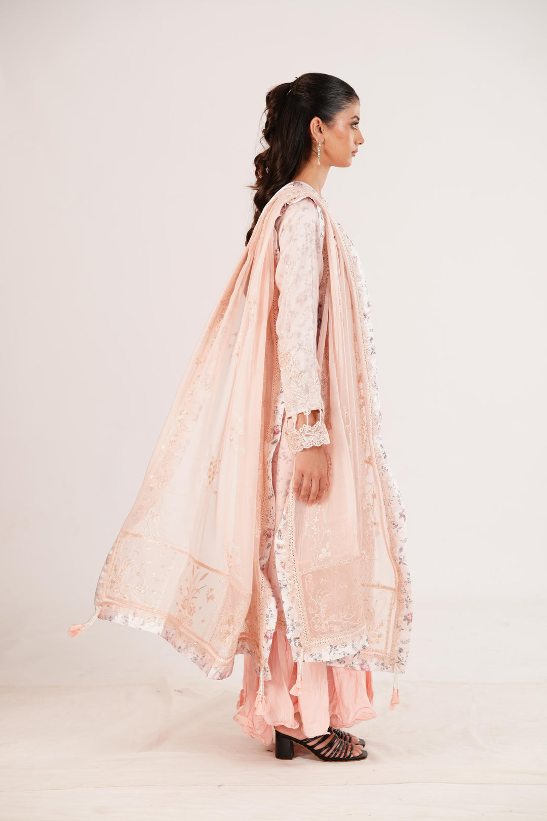 Riona - Qalamkar Chiffons Stitched