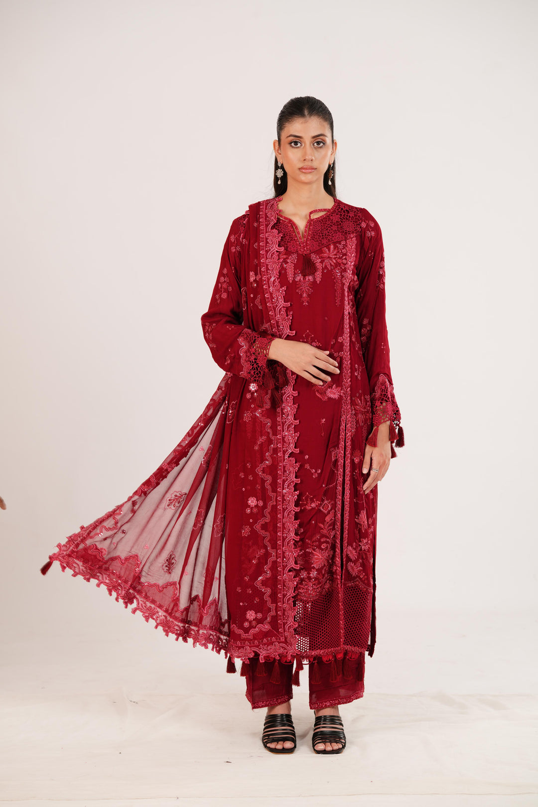 Jayne - Qalamkar Chiffons Stitched