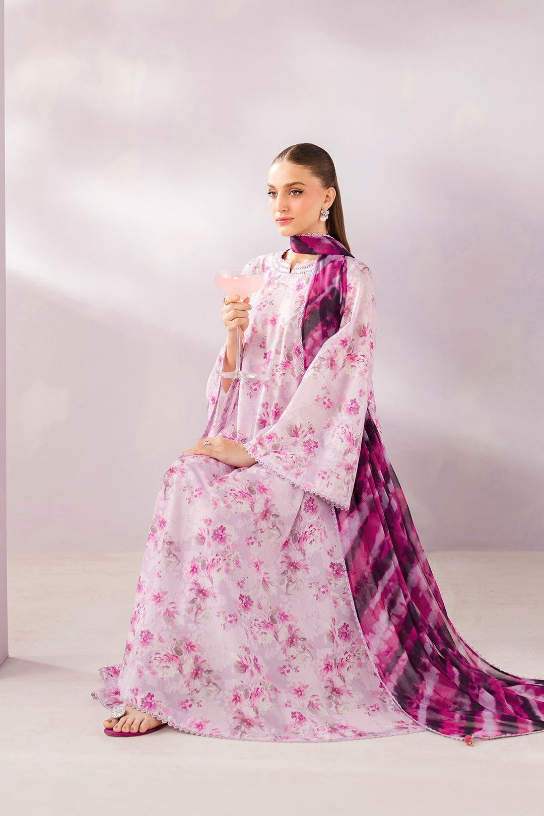 Digital Printed Lawn Purple Stitched Suit - Jazmin