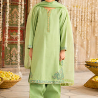 Raw Silk Mint Green Stitched Suit - Charizma