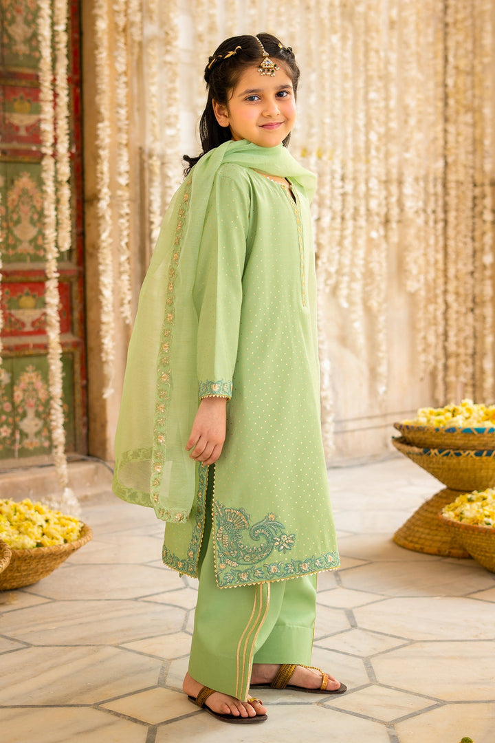 Raw Silk Mint Green Stitched Suit - Charizma