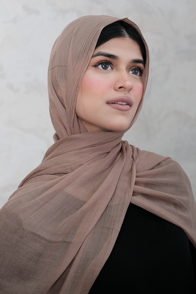 Beige Cotton Silk Hijab