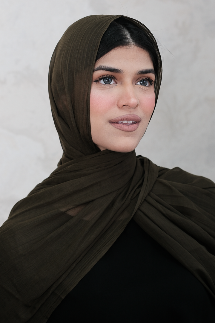 Khaki Cotton Silk Hijab