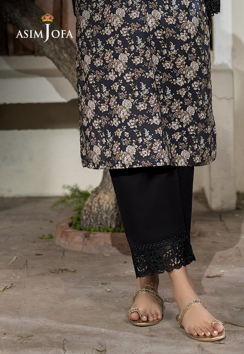 Cambric Black Trouser - Asim Jofa