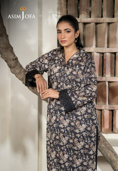 Cambric Black Kurti - Asim Jofa