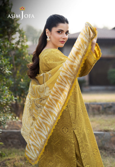 Cambric Yellow Stitched Suit - Asim Jofa