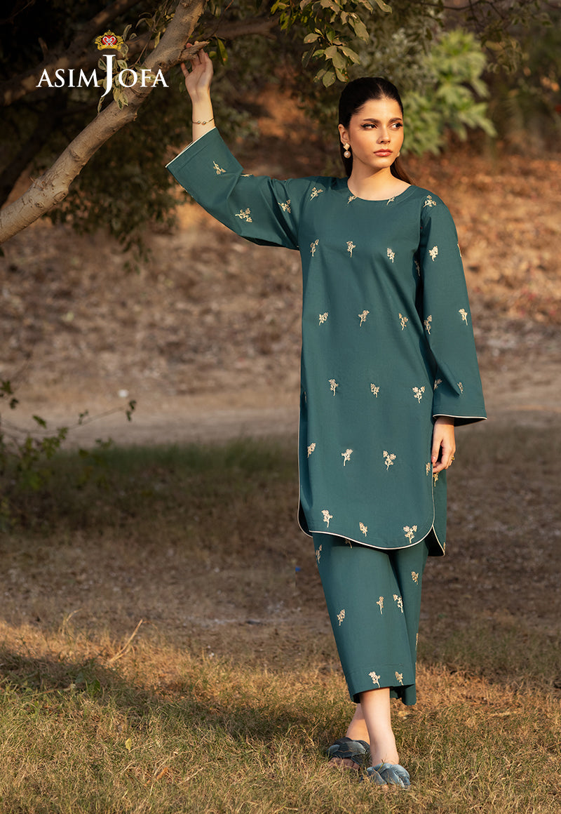 Cambric Blue Stitched Suit - Asim Jofa