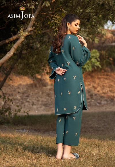 Cambric Blue Stitched Suit - Asim Jofa