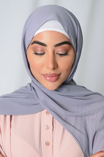 Grey Chiffon Hijab