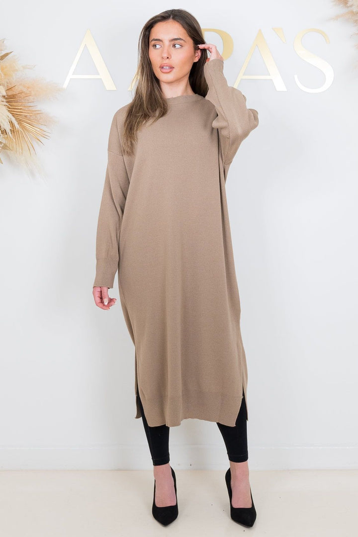 Leela Beige Knit Dress