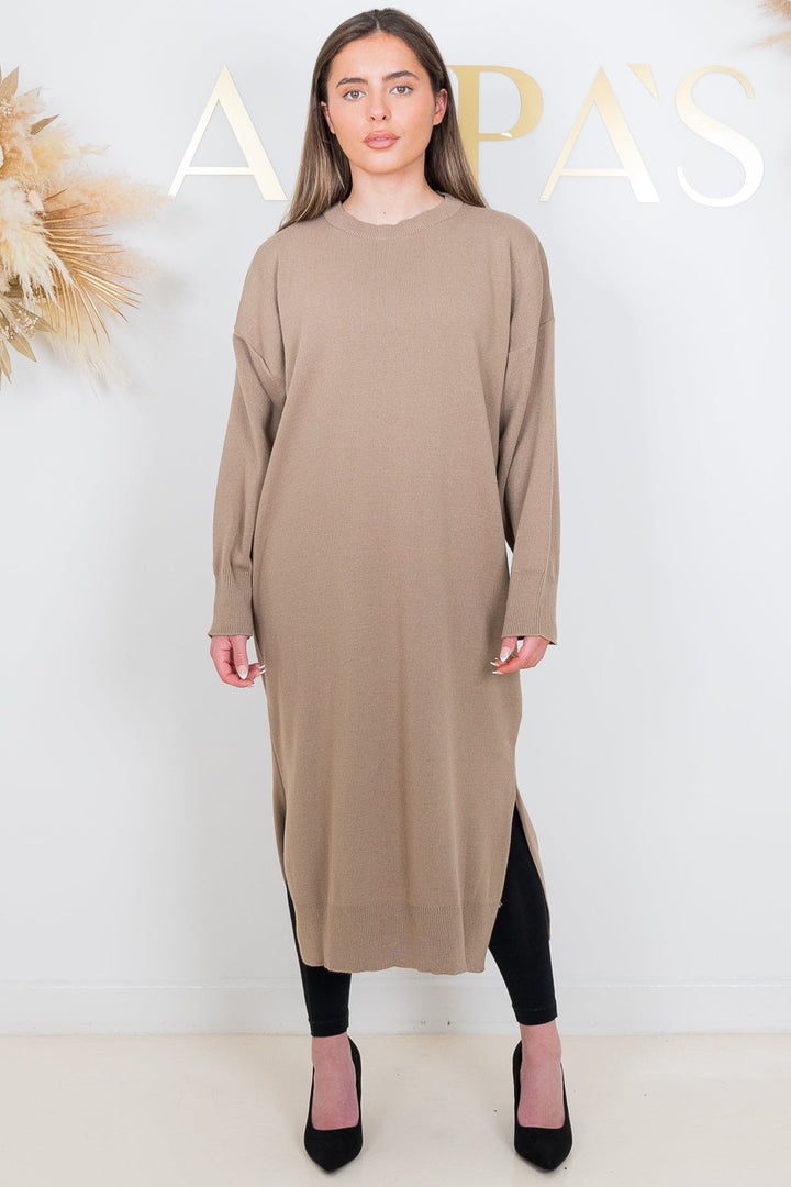 Leela Beige Knit Dress