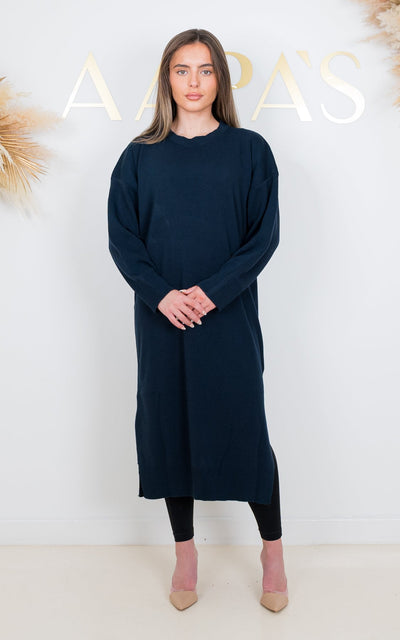 Leela Navy Knit Dress