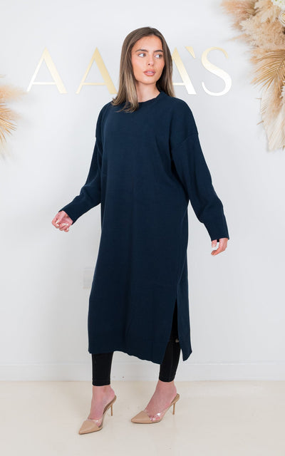 Leela Navy Knit Dress