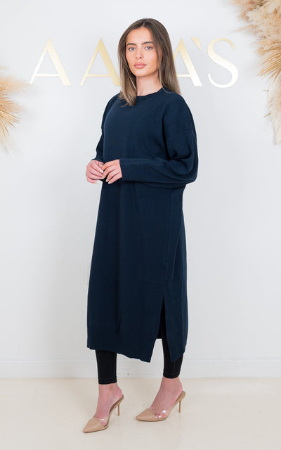 Leela Navy Knit Dress