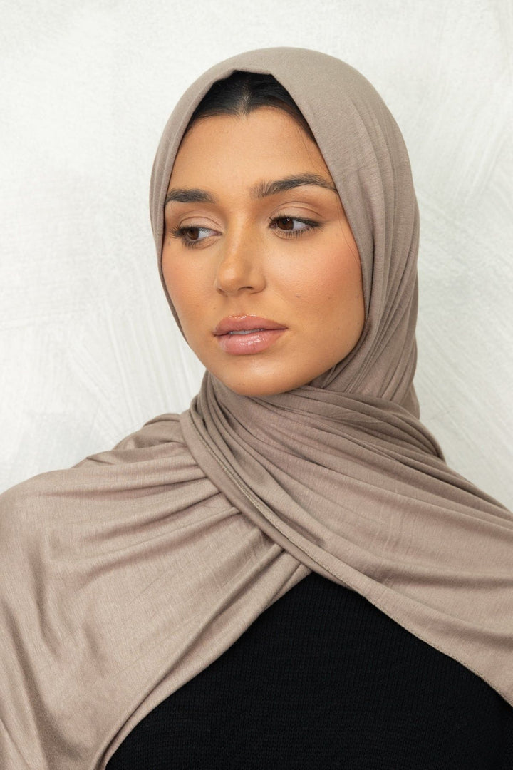 Taupe Premium Jersey Hijab