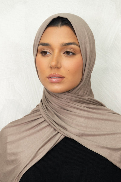 Taupe Premium Jersey Hijab