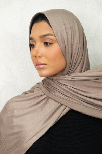 Taupe Premium Jersey Hijab