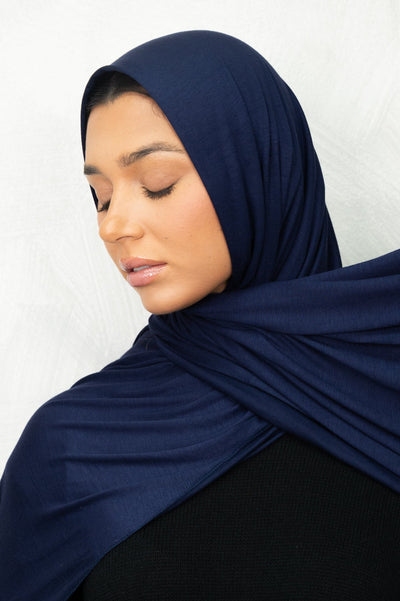 Navy Premium Jersey Hijab