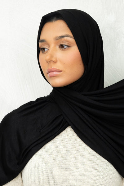 Black Premium Jersey Hijab