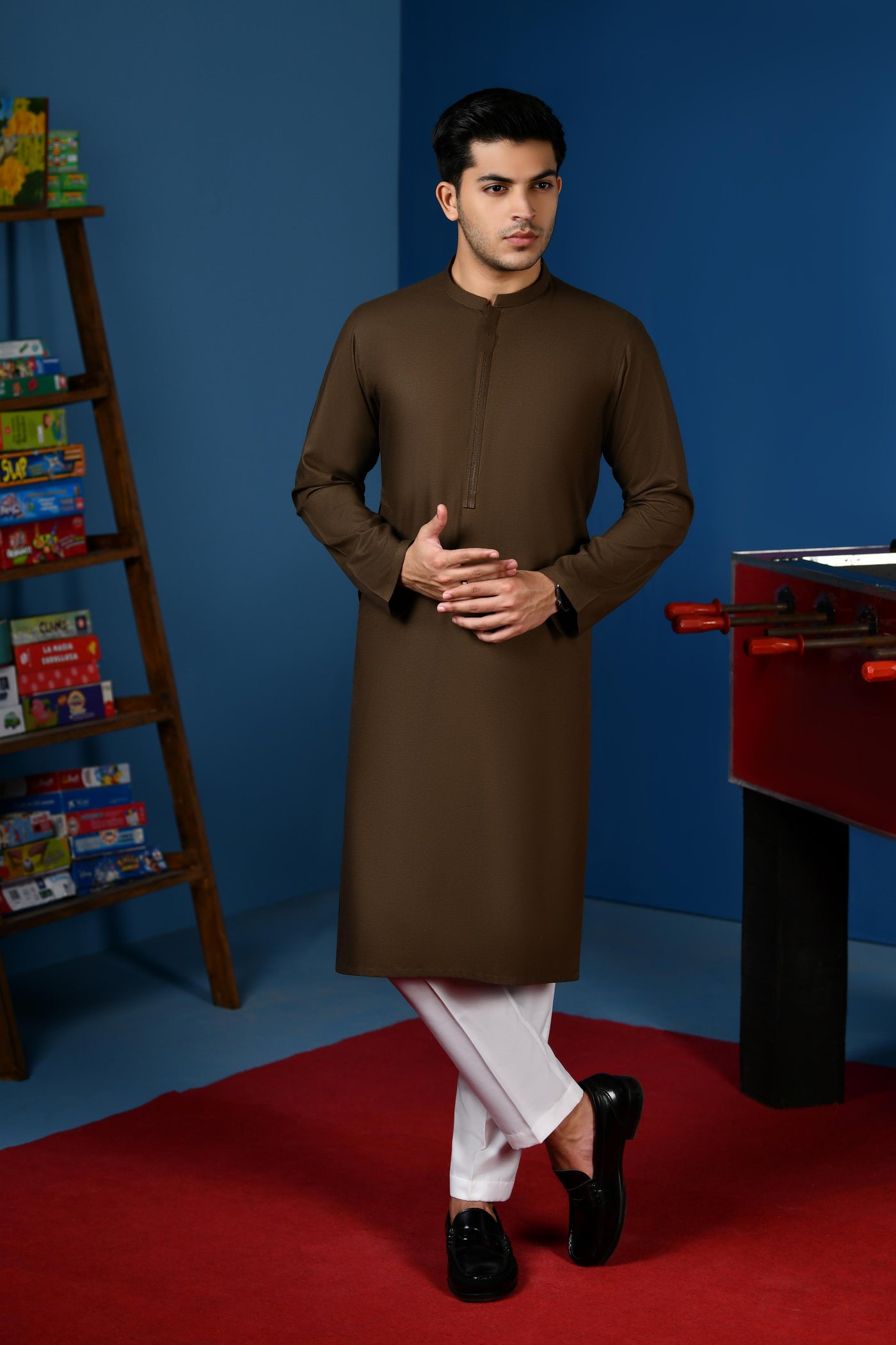 Blended Brown Kurta - J. Junaid Jamshed