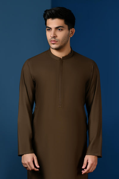 Blended Brown Kurta - J. Junaid Jamshed