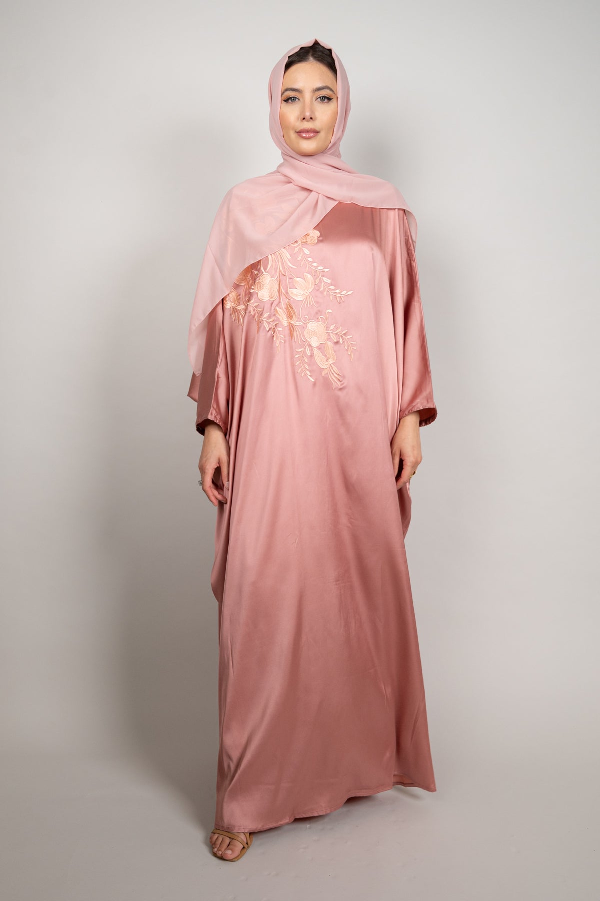 Pink Embroidered Kaftan