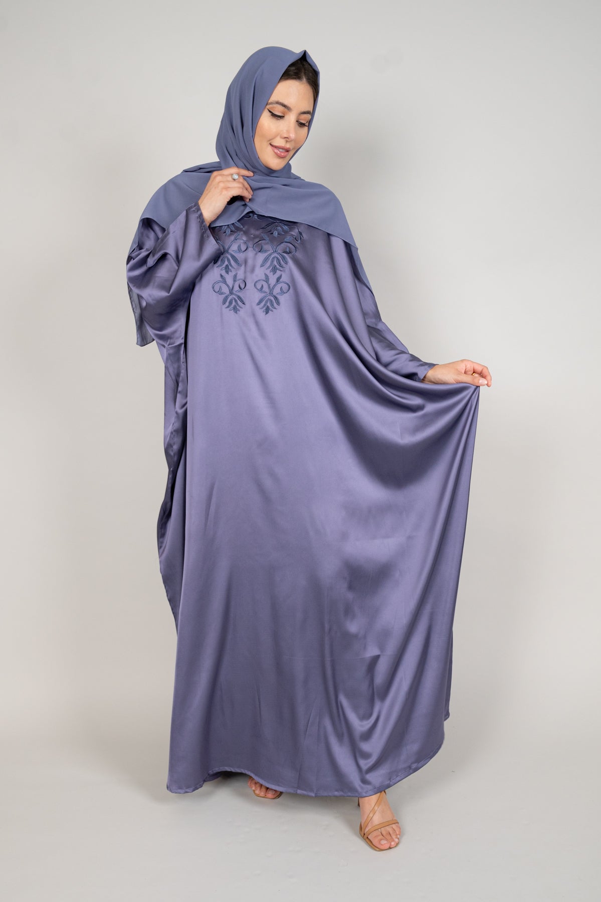 Purple Embroidered Kaftan